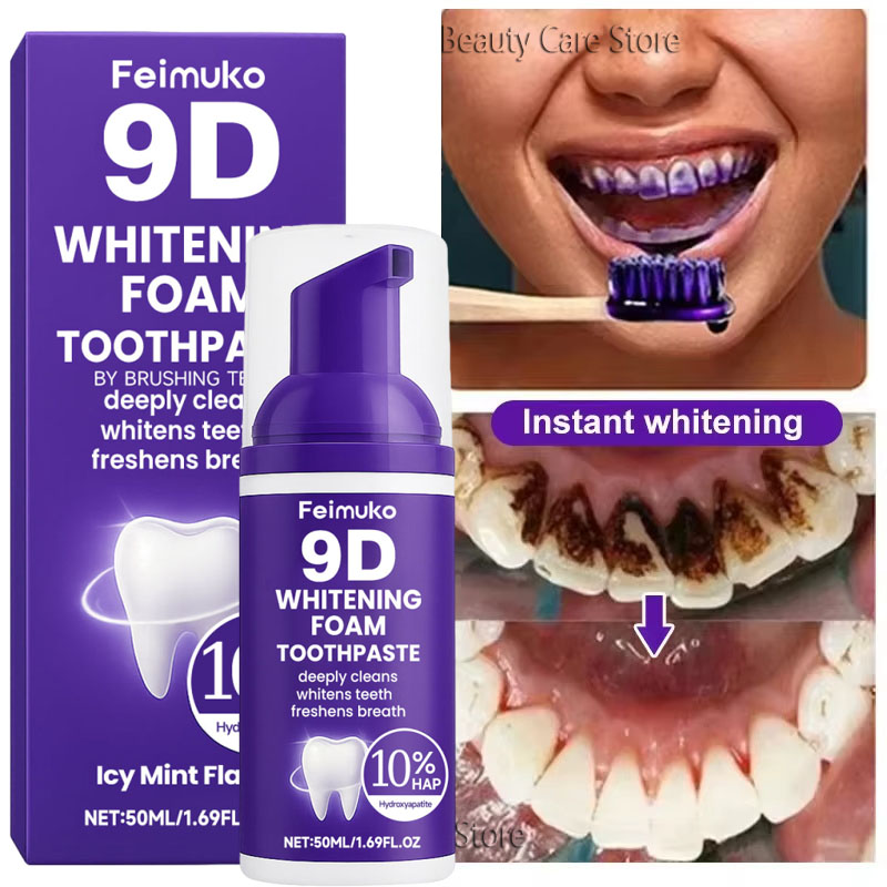 Purple Toning Shampoo - Dentifricio sbiancante 9D viola in mousse,