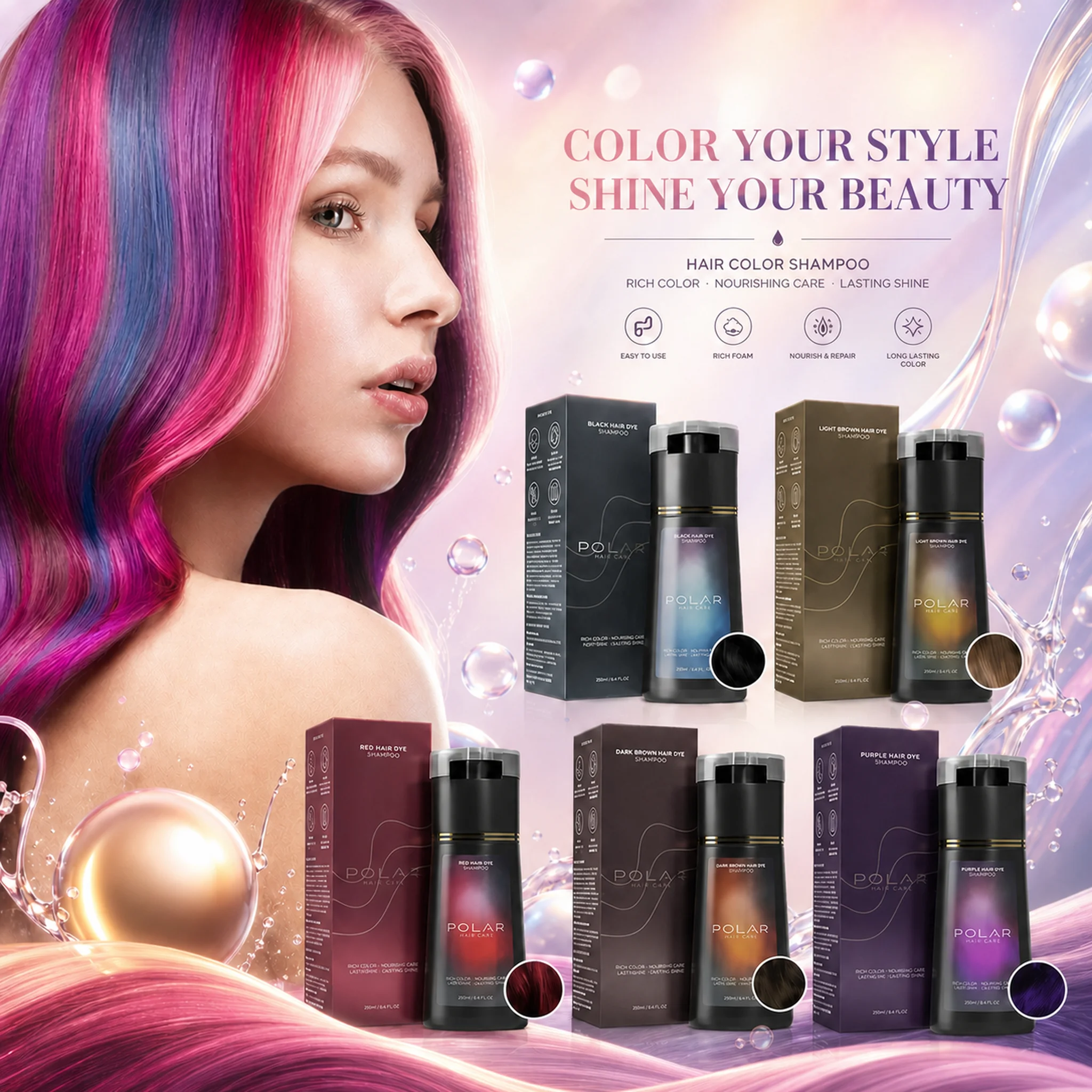 Purple Toning Shampoo - Shampoo Colorante per Capelli Grigi per